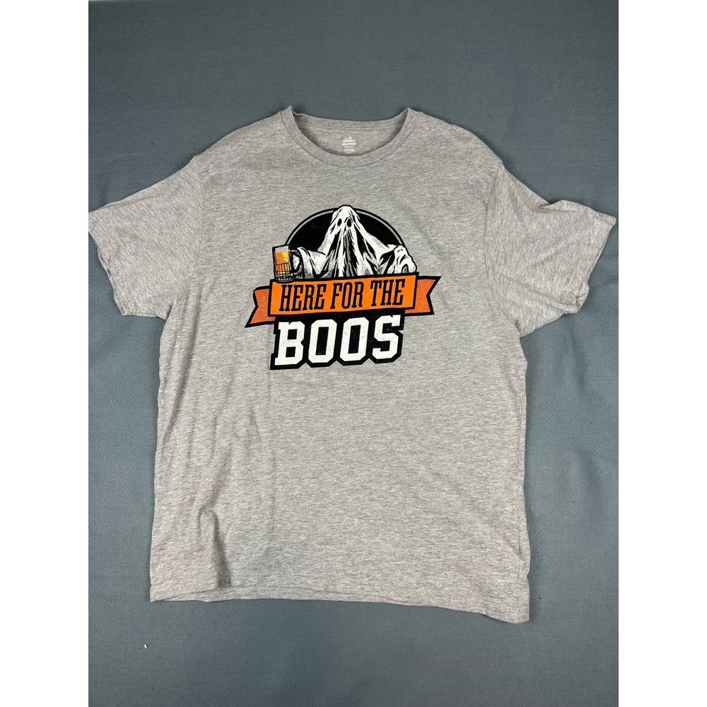 Way to Celebrate Halloween Ghost Beer Tee Streetwear Gorpcore Gray Cotton XL